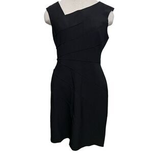 White House Black Market sleeveless black knee length cocktail dress size 6
